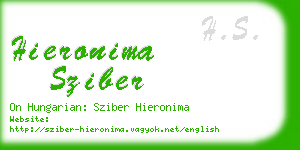 hieronima sziber business card